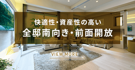 快適性・資産性の高い全邸南向き・前面開放